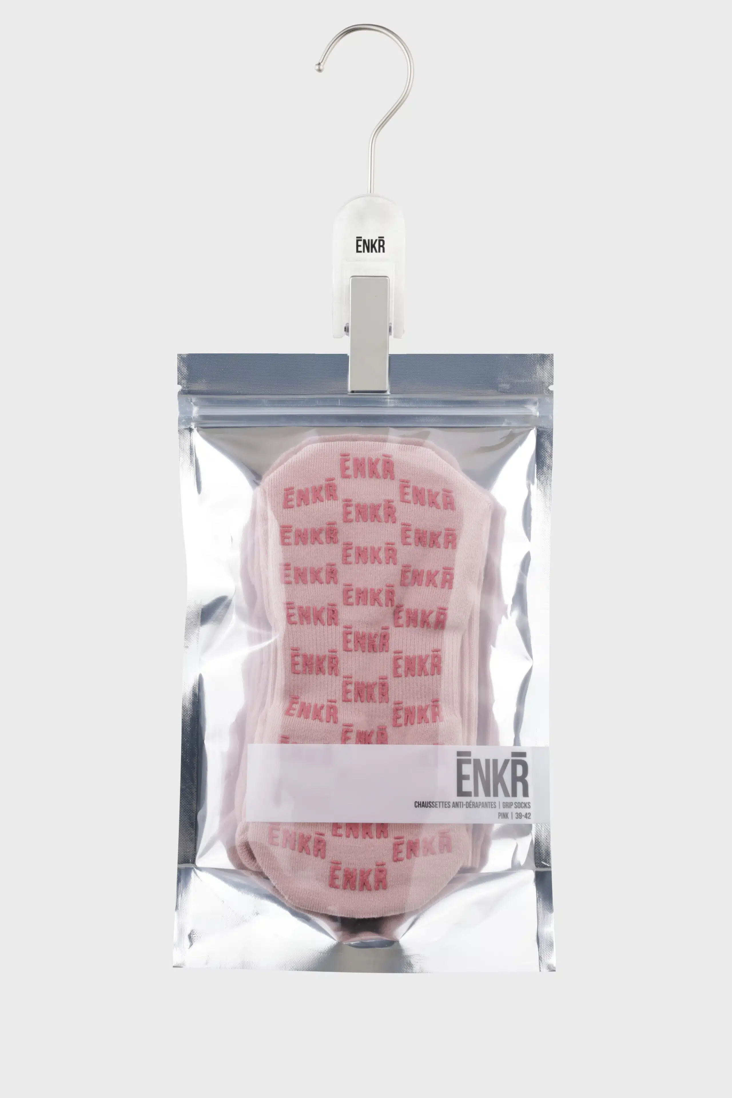 ENKR Pink pilates socks packaging