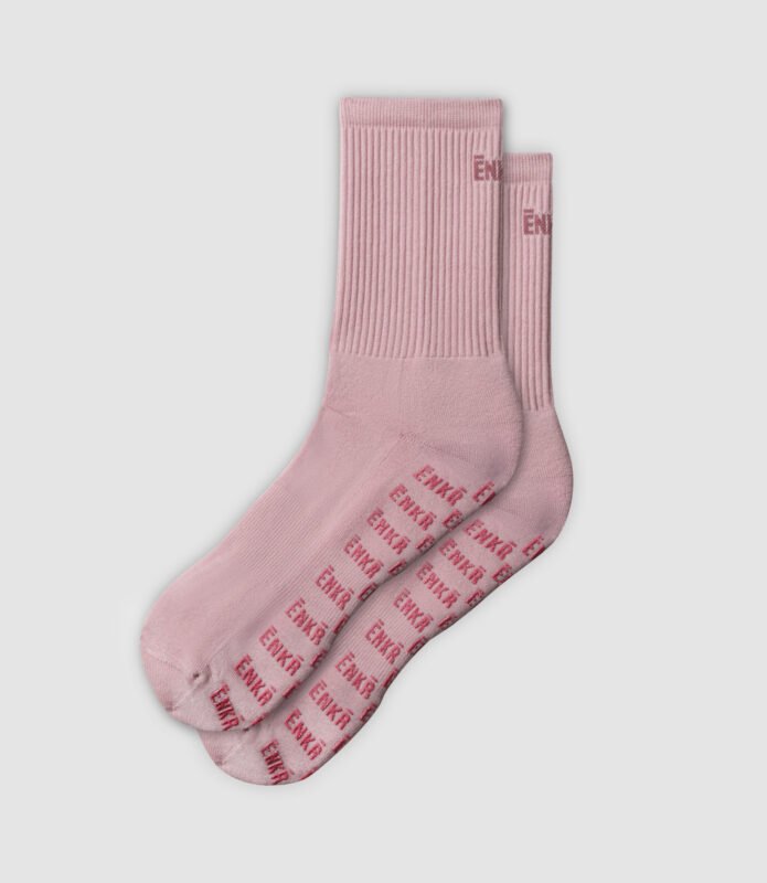 Chaussettes de pilates anti-dérapantes roses